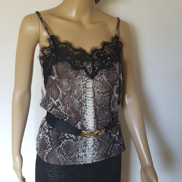 S O L D !!! ZARA Snake Print Laced Neckline Camisole NWT Size S - Picture 1 of 4